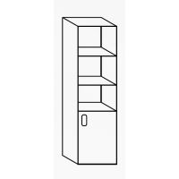 GO!PACK - NEVADA Regał Wąski 0025 | 1-drzwiowa | Prawa