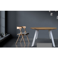 ORTUS - ROMANO Jesion Stół okrągły 120-200x78 | Krawędź ścięta | Grubość blatu 4 cm