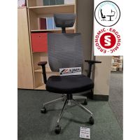 HALMAR - ADMIRAL Fotel Obrotowy | Popielato | Czarny | Zgodny z Rozporządzeniem z 2023 roku | DOSTĘPNY OD RĘKI