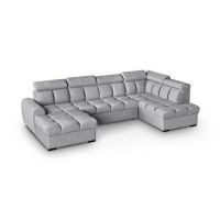 Mars Meble - GOMEZ U LIGHT GREY Narożnik z funkcją i pojemnikiem PROMOCJA