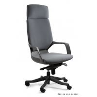 UNIQUE MEBLE - APOLLO Fotel Obrotowy W-909-B | Tkanina BL417 Slategrey | Tworzywo Czarne