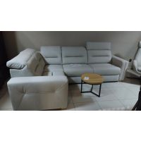 FENIKS MEBLE - EXELLENCE Narożnik BOK/L-1 BB S-EM-2,5FR | Narożnik z funkcją spania i szufladą | Skóra naturalna Hermes Stone | DOSTĘPNY OD RĘKI