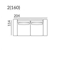 GALA COLLEZIONE - ARIA Sofa bez funkcji spania 2(160)
