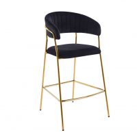 FURNITEX - H3-FX Hoker | Velvet | Czarny | Nogi złote