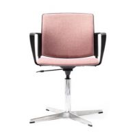 BGROUP - 4JOB Krzesło Konferencyjne SOFT S90 | Stelaż Metalowy typu Krzyżak | Oparcie Tapicerowane