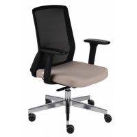 GROSPOL - COCO Fotel Obrotowy BS Black / Chrome | Mechanizm Synchro Self SF2 Plus z Regulowaną Głębokością Siedziska