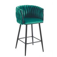 FURNITEX - H7-FX Hoker | Velvet | Zielony | Stelaż czarny