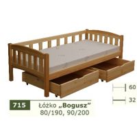 PANKAU - Łóżko parterowe Bogusz bez materaca piankowego (spanie 80/190)
