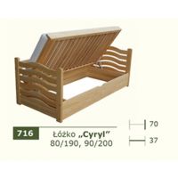 PANKAU - Łóżko parterowe Cyryl bez materaca piankowego (spanie 90/200)