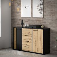 Forte - CARDIGAN Komoda CDGK231-M624 | Czarny/ Dąb Artisan