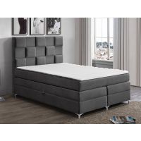 Mars Meble - MALIBU 3D Łóżko kontynentalne z pojemnikiem | 160x200 | Materac Bonell | Materac Pocket | Topper Visco