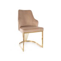 SIGNAL - ALURE Velvet Krzesło | Tkanina | Beż Bluvel 28 | Stelaż złoty