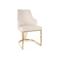 SIGNAL - ALURE Velvet Krzesło | Tkanina | Jasny beż Bluvel 22 | Stelaż złoty