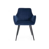 SIGNAL - APPLE Velvet Krzesło | Tkanina Bluvel 86 Granatowy | Stelaż Czarny mat