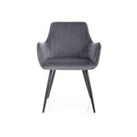 SIGNAL - APPLE Velvet Krzesło | Tkanina Bluvel 14 Szary | Stelaż Czarny mat