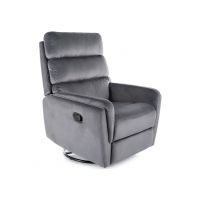 SIGNAL - ARGOS Velvet Fotel rozkładany z funkcją bujania | Tkanina Bluvel 14 Szary | z MR