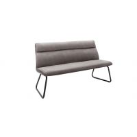 MC AKCENT - ADEN Ławka na płozie | Selaż czarny mat rurka | Tkanina cappuuccino / brązowoszara | AB7S42CX