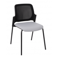 GROSPOL - ASPEN Krzesło Konferencyjne 4L BS Black / Chrome | Oparcie Siatkowe