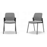 GROSPOL - ASPEN Krzesło Konferencyjne 4L BT Black / Chrome | Oparcie Tapicerowane