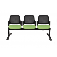 GROSPOL - ASPEN Ławka 3-osobowa BS / BT 3 Black / Grey | Oparcie Siatkowe / Tapicerowane