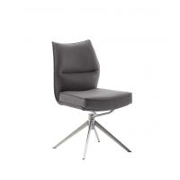 MC AKCENT - ASSENTO A Krzesło | Skóra cappuccino | Stelaż stal szlachetna szczotkowana | Obrót siedziska | ASAS20CX | ASGE14EG