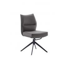 MC AKCENT - ASSENTO A Krzesło | Skóra cappuccino | Stelaż lakier czarny mat | Obrót siedziska | ASAS20CX | ASGE14SM