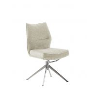 MC AKCENT - ASSENTO A Krzesło | Tkanina krem | Stelaż stal szlachetna szczotkowana | Obrót siedziska | ASAS62CR | ASGE14EG