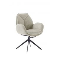 MC AKCENT - ASSENTO B Krzesło z podłokietnikiem | Tkanina krem | Stelaż lakier czarny mat | Obrót siedziska | ASBA62CR | ASGE14SM