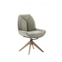 MC AKCENT - ASSENTO B Krzesło | Skóra krem | Stelaż dąb lity lakier | Obrót siedziska | ASBS20CR | ASGE24HL
