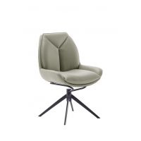 MC AKCENT - ASSENTO B Krzesło | Skóra krem | Stelaż lakier czarny mat | Obrót siedziska | ASBS20CR | ASGE14SM