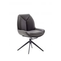 MC AKCENT - ASSENTO B Krzesło | Skóra cappuccino | Stelaż lakier czarny mat | Obrót siedziska | ASBS20CX | ASGE14SM