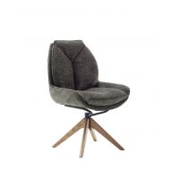 MC AKCENT - ASSENTO B Krzesło | Tkanina oliwka | Stelaż dąb lity lakier | Obrót siedziska | ASBS62OL | ASGE24HL