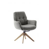 MC AKCENT - ASSENTO C Krzesło z podłokietnikami | Tkanina antracyt | Stelaż dąb lity lakier | Obrót siedziska | ASCA62AN | ASGE24HL