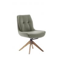 MC AKCENT - ASSENTO C Krzesło | Skóra krem | Stelaż dąb lity lakier | Obrót siedziska | ASCS20CR | ASGE24HL