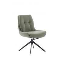 MC AKCENT - ASSENTO C Krzesło | Skóra krem | Stelaż lakier czarny mat | Obrót siedziska | ASCS20CR | ASGE14SM