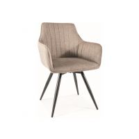 SIGNAL - BALLO Brego Krzesło | Obrót siedziska | Tkanina Brego Beż 34 | Stelaż Czarny mat