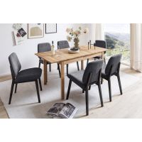 MC AKCENT - BASCO Stół 125-165x80x77 | Dąb lity dziki olejowany | BA125KWE