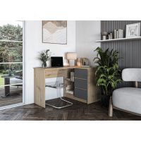 HALMAR - BEGA Biurko | dąb artisan/grafitowy | z EU