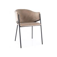 SIGNAL - BONO Velvet Krzesło | Tkanina | Beżowy Bluvel 28 | Stelaż Czarny