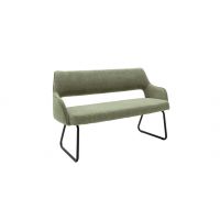 MC AKCENT - BANGOR Ławka na płozie | Metal lakier czarny mat | Tkanina oliwka | BB1723OL
