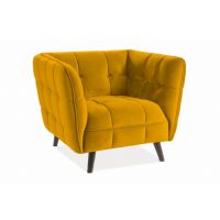 SIGNAL - CASTELLO 1 Velvet Fotel | Tkanina | Curry Bluvel 68 | Nogi wenge | z PL