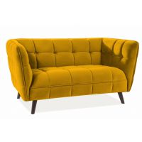 SIGNAL - CASTELLO 2 Velvet Sofa | Tkanina | Curry Bluvel 68 | Nogi wenge | DOSTĘPNA OD RĘKI | z PL