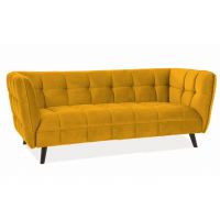 SIGNAL - CASTELLO 3 Velvet Sofa | Tkanina | Curry Bluvel 68 | Nogi wenge | z PL