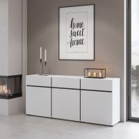 HELVETIA MEBLE WIERUSZÓW - CROSS Komoda 249WMY43 | biały / biały-czarny