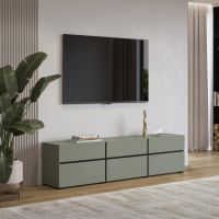 HELVETIA MEBLE WIERUSZÓW - CROSS Komoda TV 24GWMY41 | zielony / zielony-czarny