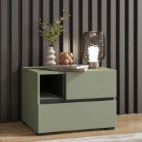 HELVETIA MEBLE WIERUSZÓW - CROSS S Szafka nocna | Zgaszona zieleń | 24GWMY22