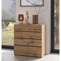 HELVETIA MEBLE WIERUSZÓW - CROS S Komoda 4SZ | Dąb wotan | 24N6MY28