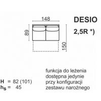 Meblomak - DESIO El.2,5-os. 2,5R rozkładany
