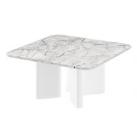 HUBERTUS - DIVERSO Ława 80x80x50 | Venatino white połysk | Biały połysk