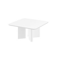 HUBERTUS - DIVERSO Ława 80x80x50 | Biały mat | Biały połysk